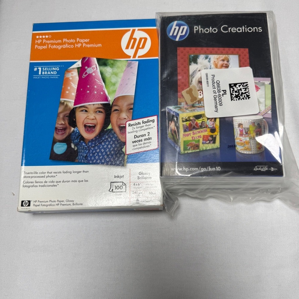 HP Premium Photo Paper Glossy 4x6 Inkjet‎ 100 Sheets Plus Extra Pack of 100+